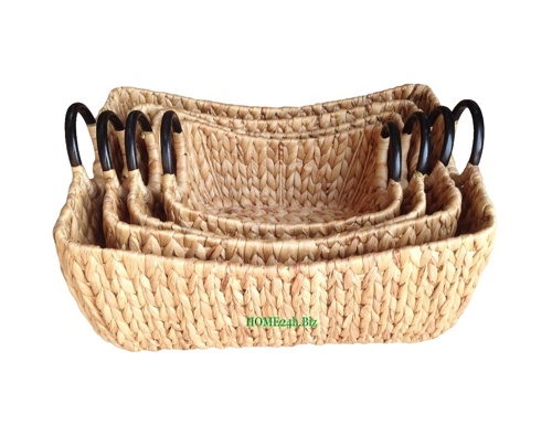 Water Hyacinth Wicker S/4 Storage Baskets