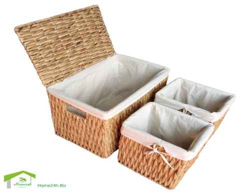 Water Hyacinth Wicker Storage Trunk