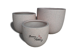 Seashell Terrazzo Fiberstone Planters