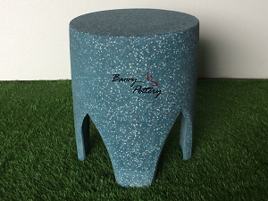 Green Terrazzo Cement Stool