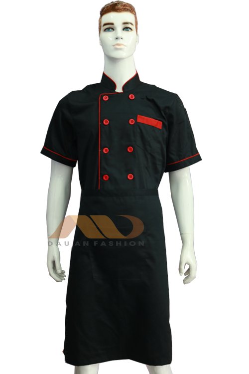 AB0005 Short Sleeves Red Chef Jacket