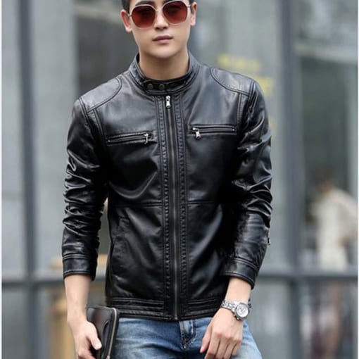 Black leather jacket