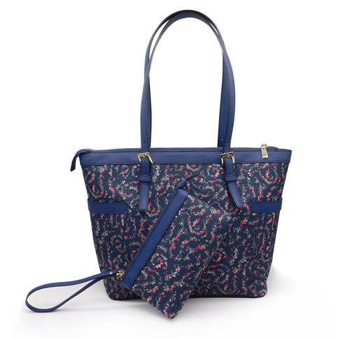 Leather Bag Mixed With Fabric