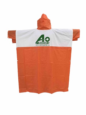White Orange Batwing Raincoat