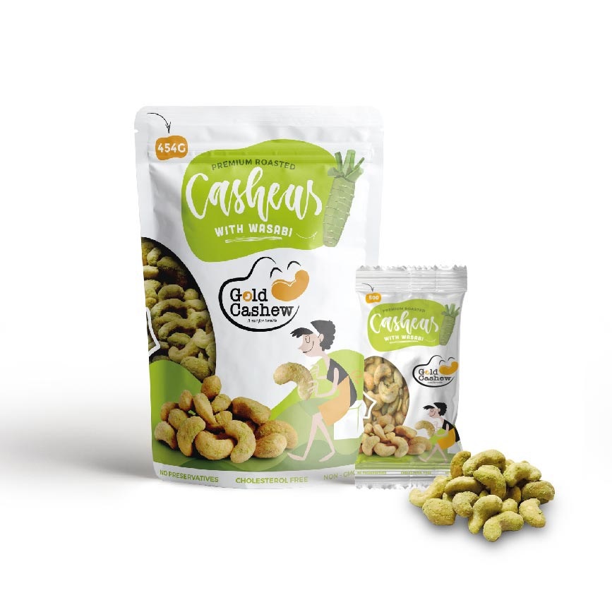 Premium roasted cashew with wasabi