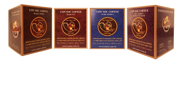 Paper filter coffee in square box