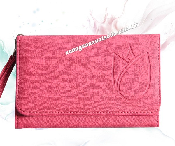 Pink leather purse
