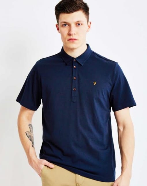 Band collar T-shirt