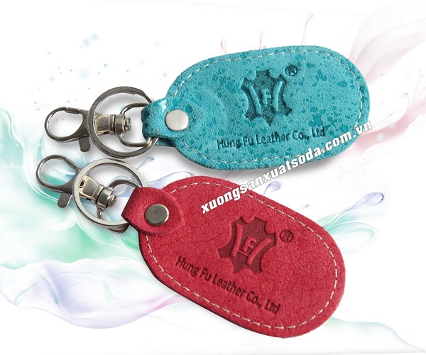Real leather keychain