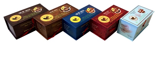 Paper filter coffee in rectangular box