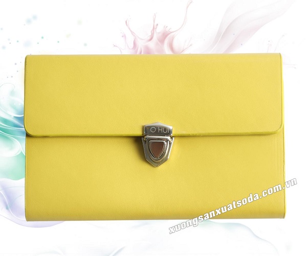 Yellow leather purse