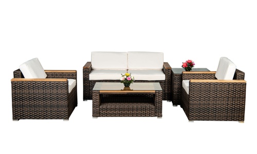 Wicker Sofa Set Mix Wood