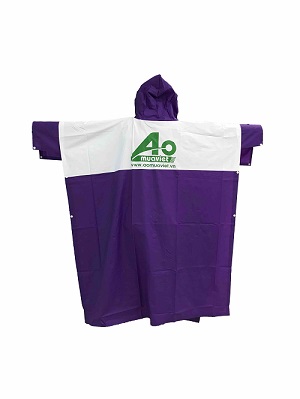 White Purple Batwing Raincoat
