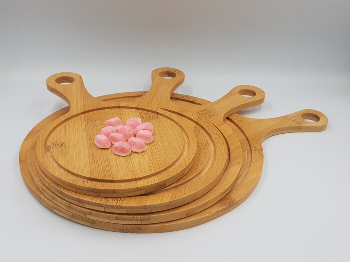 Bamboo pizza tray set