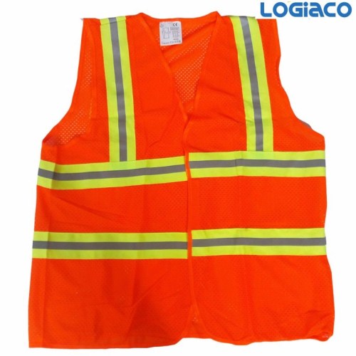 Reflective work clothing with silver stripe