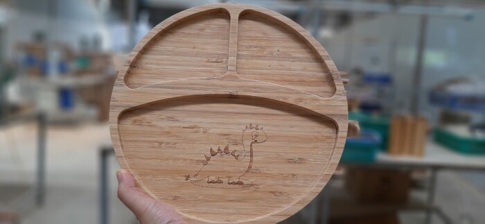 Bamboo bowl designed for children