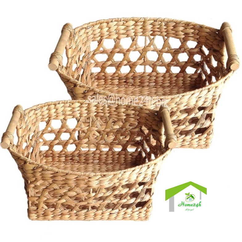 Oval Bee Water Hyacinth Basket