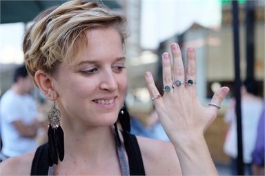 Mosaic jewelry made from mussel shells